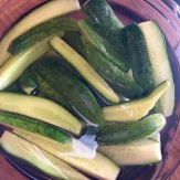 Soak the cucumbers in cold water overnight.