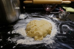 The dough before kneading.