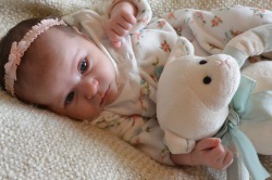 One month old, with Lambie.